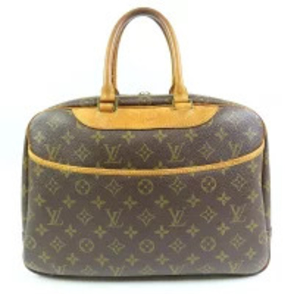 Louis Vuitton Deauville Monogram Handbag Leather Brown